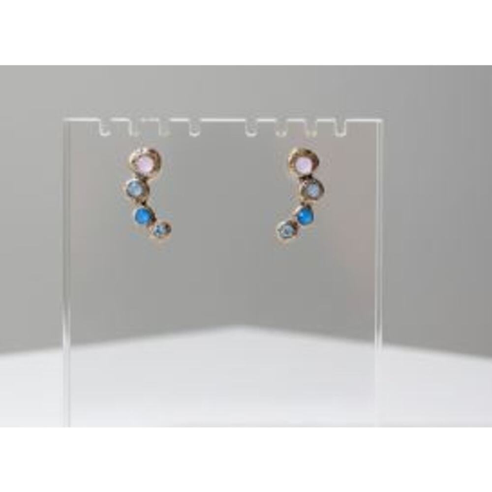 LOFT Ann Taylor Women's Ombre Blue Gemstone Ear Climbers Earrings NWT 29.99